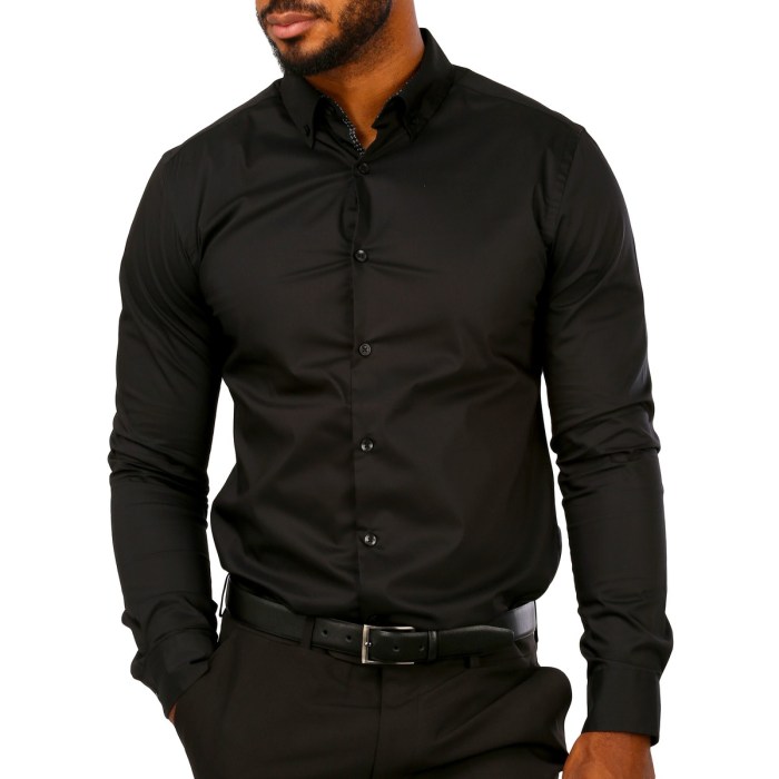 Mens sheer black dress shirt