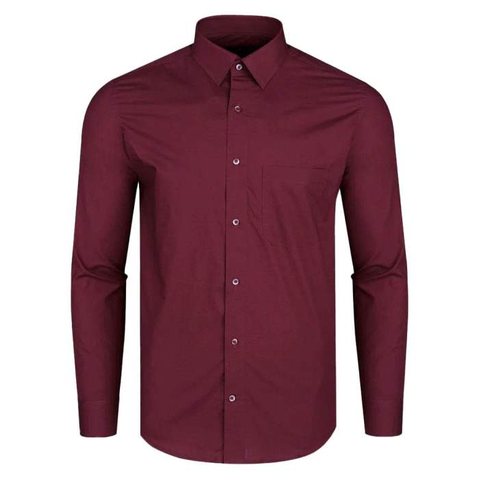 Burgundy mens dress shirt