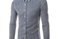 Black and white striped dress shirt mens