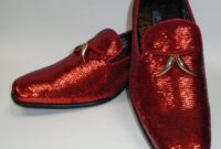 Red sparkly mens dress shoes