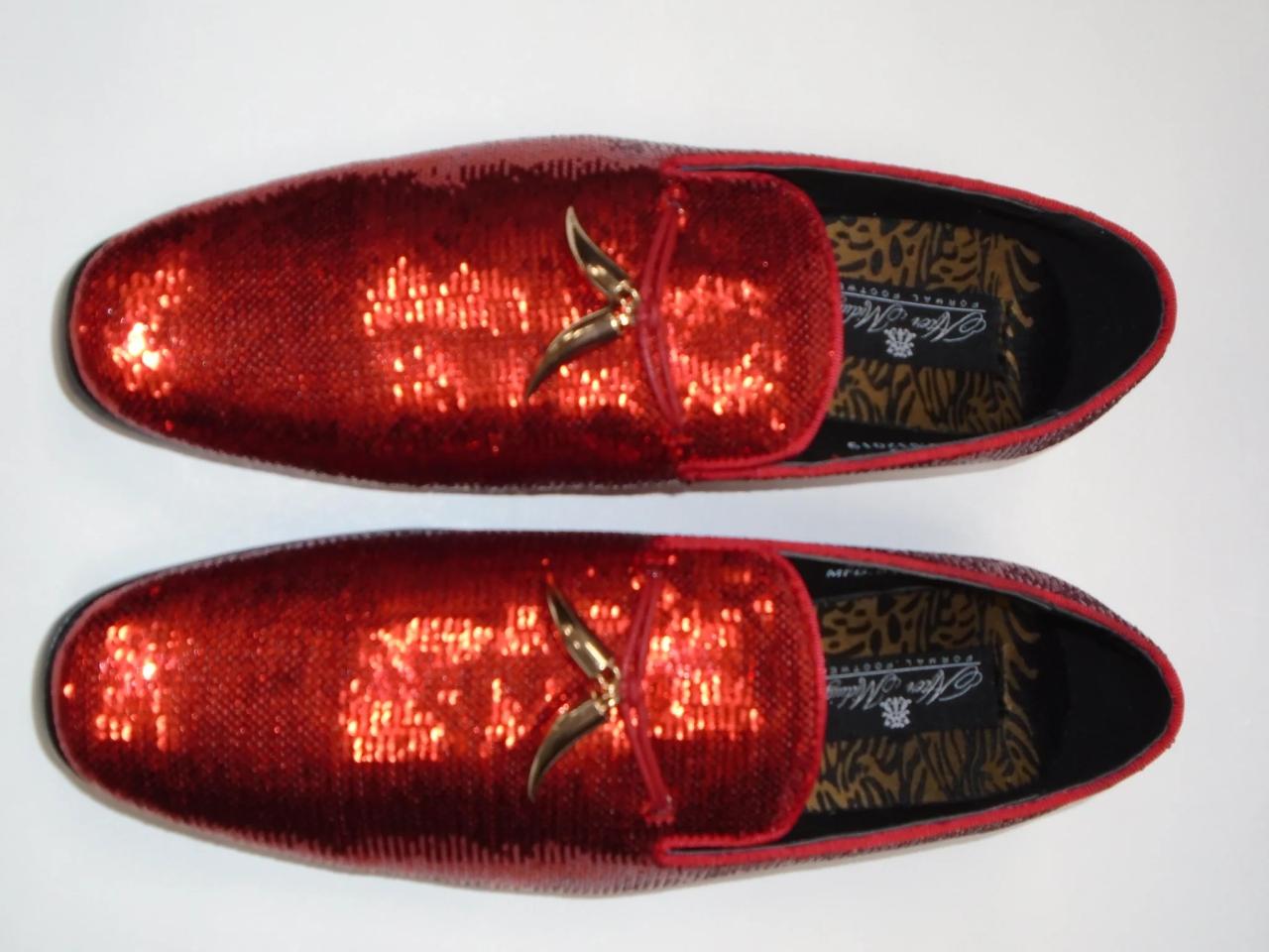 Red sparkly mens dress shoes