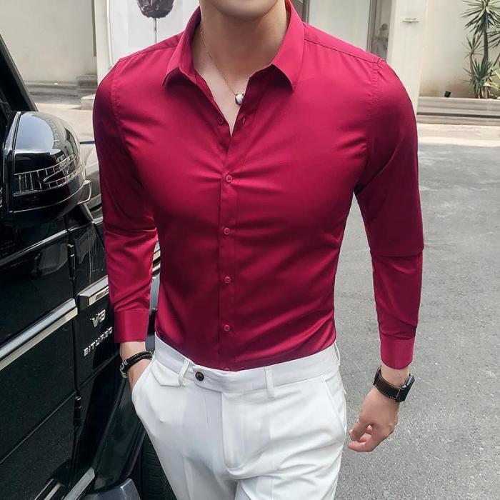 Men's no iron white dress shirts