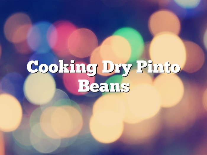 How to cook dry pinto beans southern style