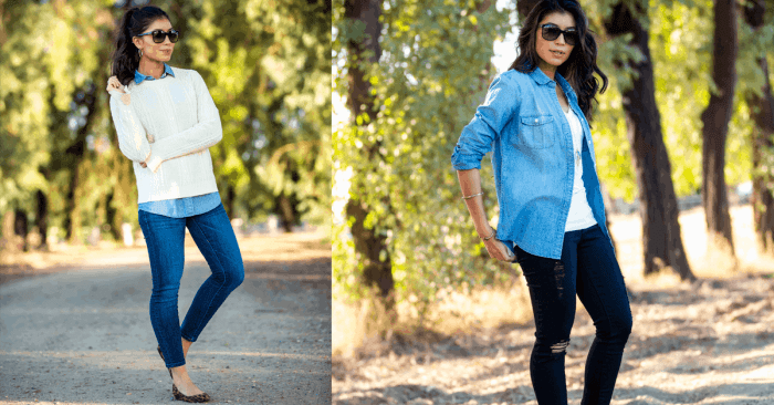 Jeans and dress shirt women