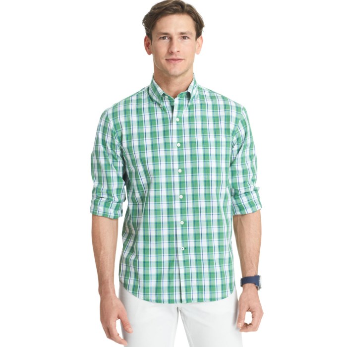 Green plaid dress shirt mens