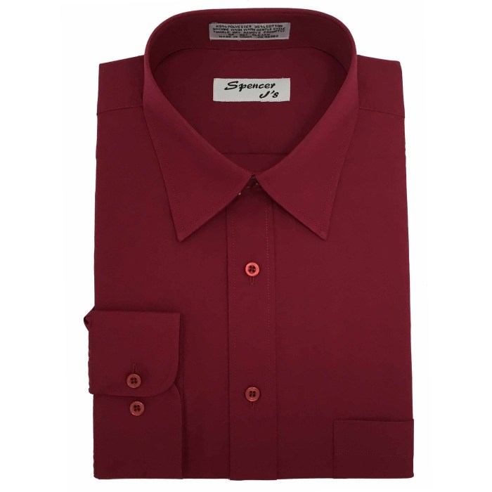 Mens dress shirt wine